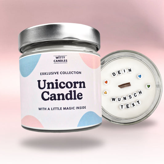 Unicorn Candle (Mit deiner Wunschnachricht)